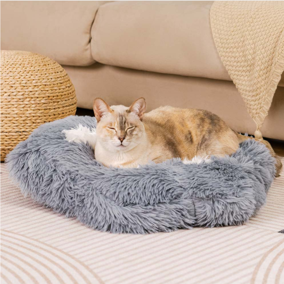 WAGNESTG  Washable Fluffy Non-Slip Cozy Cat Bed-Paw Spot