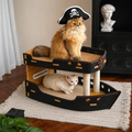 WAGNESTG  Pirate Ship Sisal Scratch-resistant Double-Layer Cat Bed Cat Scratching Board
