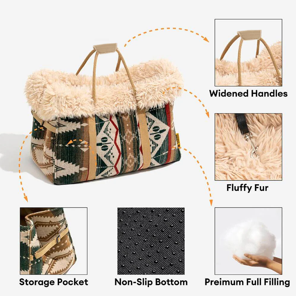 WAGNESTG  Large Reversible All-Season Indie Boho Cat Carrier