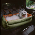 WAGNESTG  Large Deluxe Faux Leather Dog Car Seat Booster Bed