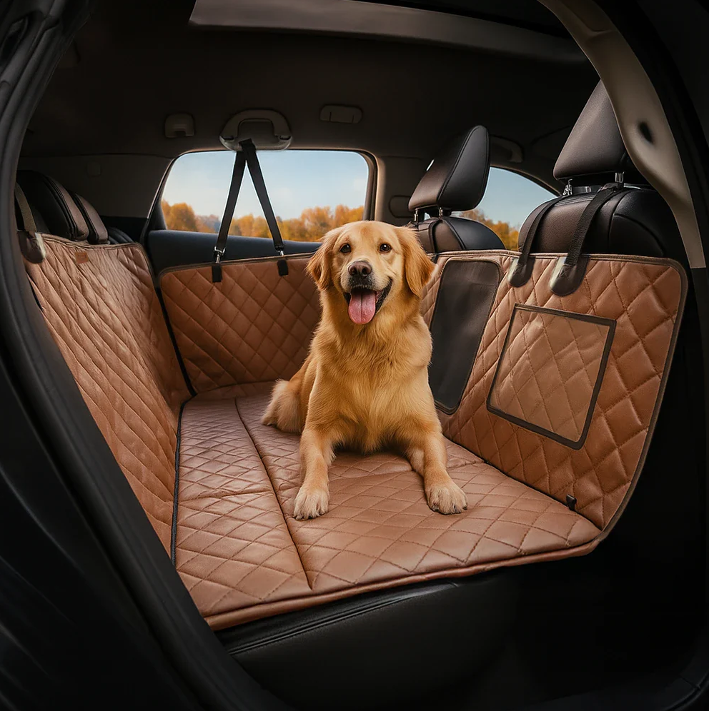 WAGNESTG  Premium Faux Leather Water-repellent Hammock Dog Car Seat Cover