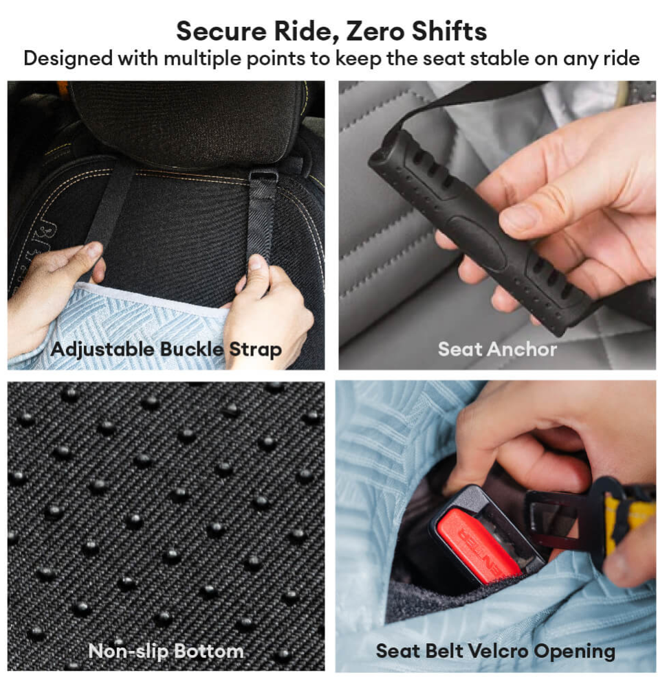 WAGNESTG  Cooling Travel Bolster Safety Back Seat Large Dog Car Seat Bed