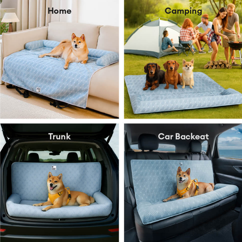WAGNESTG  Cooling Travel Bolster Safety Back Seat Large Dog Car Seat Bed