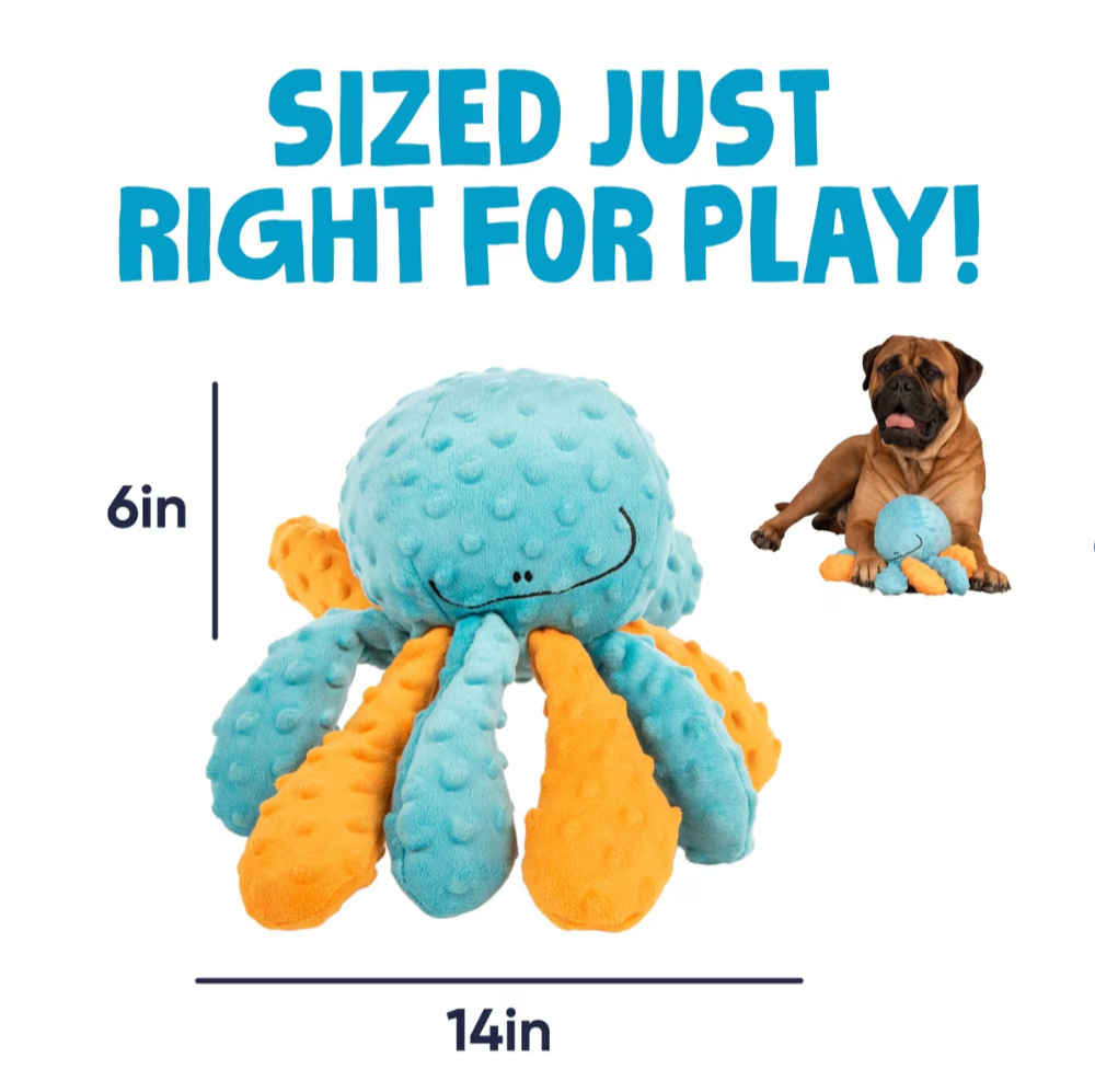 WAGNESTG  Crazy Tugs Octopus Squeaker Dog Toy, Large