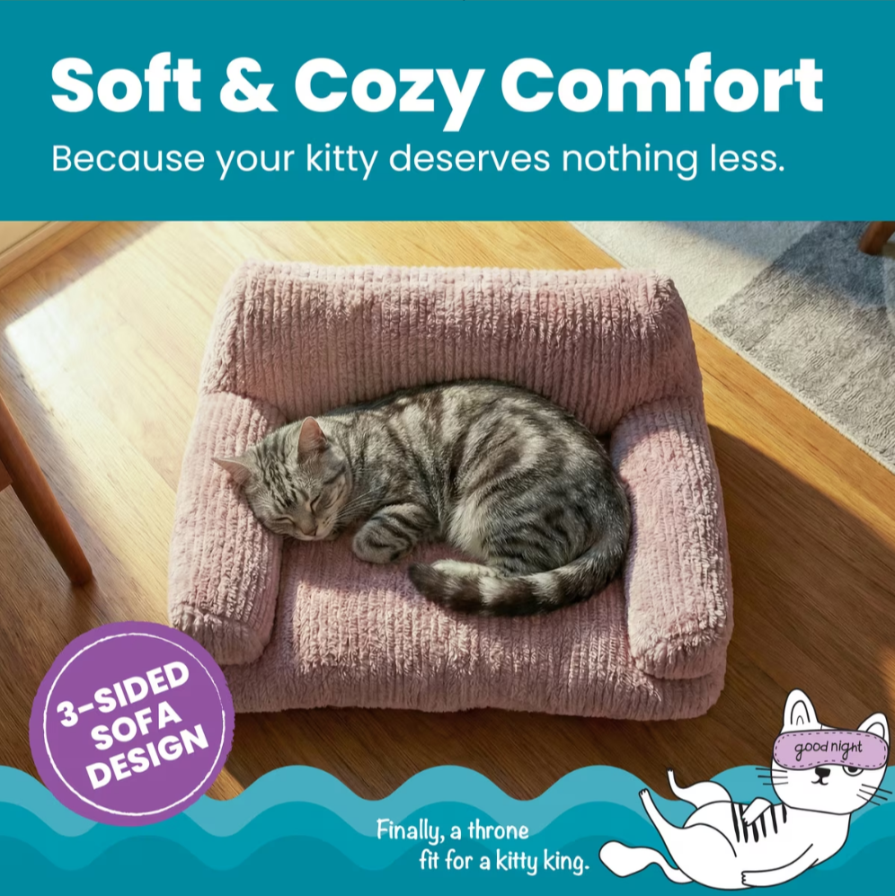 WAGNESTG  Chillin Furniture Style Sofa Cat Bed, Blush
