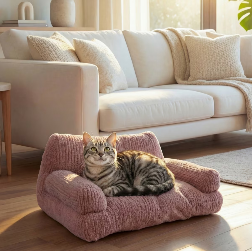WAGNESTG  Chillin Furniture Style Sofa Cat Bed, Blush