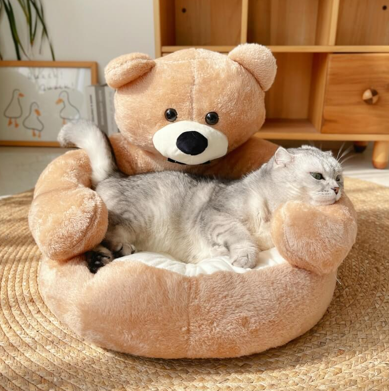 WAGNESTG  Cute Detachable Cuddle Bear Cat Bed