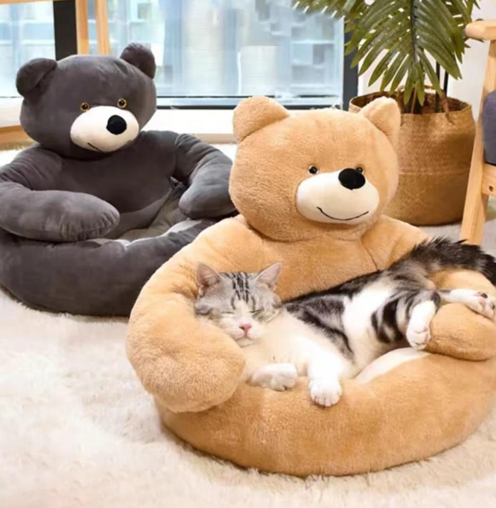 WAGNESTG  Cute Detachable Cuddle Bear Cat Bed