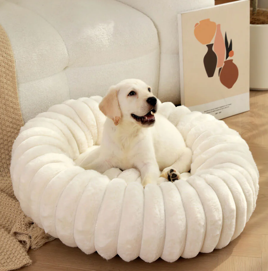 WAGNESTG  Ultra-Soft Plush Round Donut Support Dog & Cat Bed