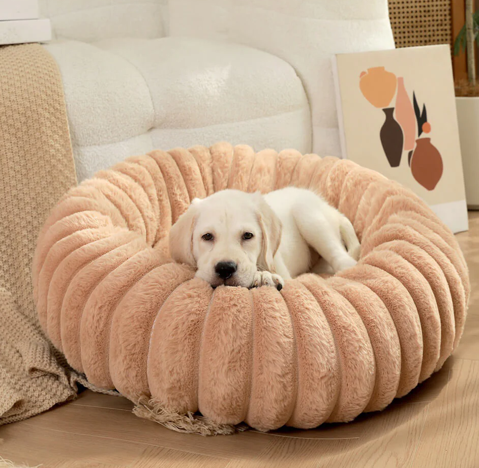 WAGNESTG  Ultra-Soft Plush Round Donut Support Dog & Cat Bed