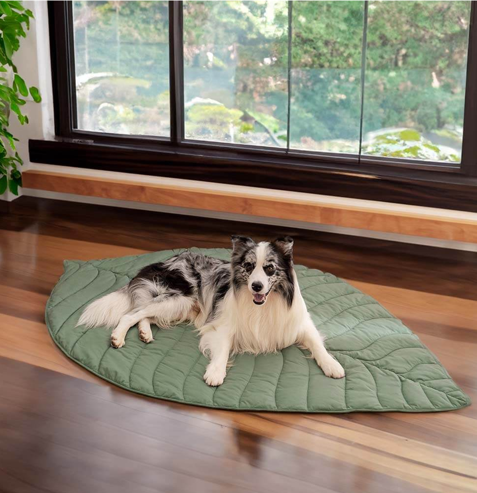 WAGNESTG  Super Large Leaf Shape Human Mat Dog Blanket
