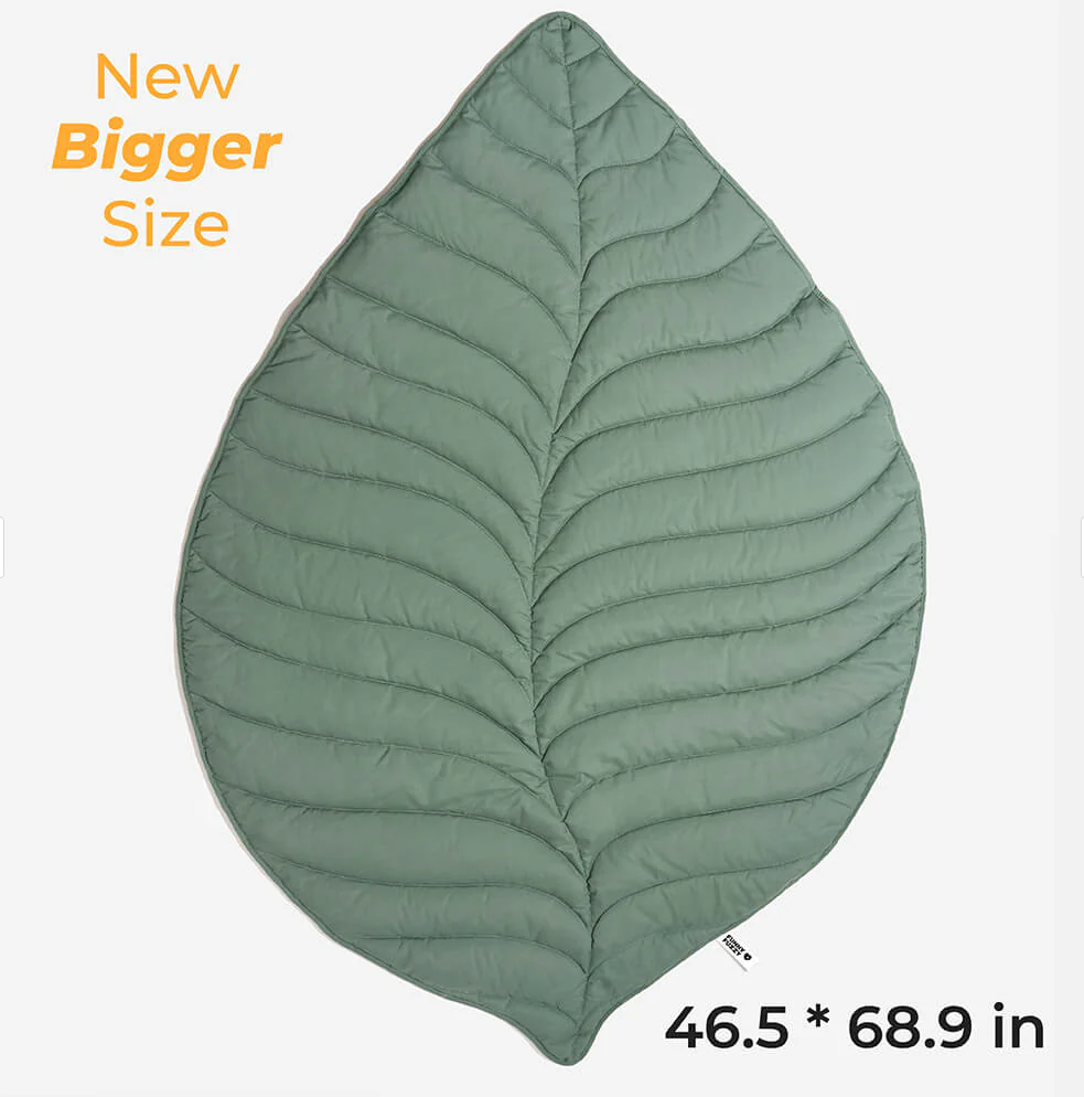 WAGNESTG  Super Large Leaf Shape Human Mat Dog Blanket