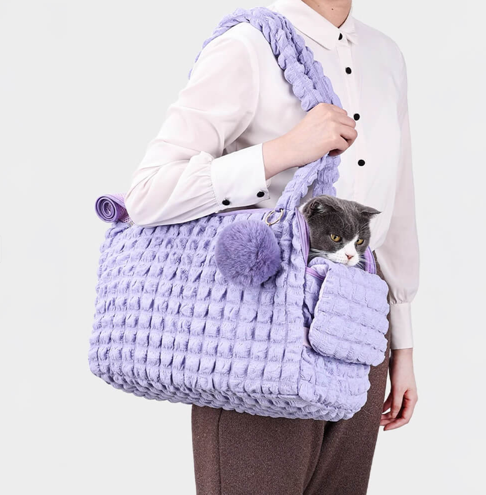 WAGNESTG  Trendy Cozy Lightweight Cat Carrier Breathable Detachable Pet Carrier Shoulder Bag