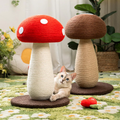 WAGNESTG  Handcrafted Mushroom-Shaped Natural Sisal Scratching Post for Large Cats