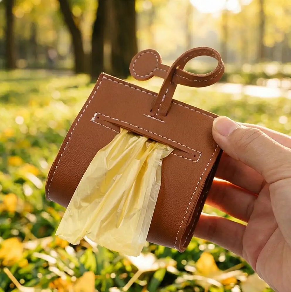 WAGNESTG  Leather Dog Poop Bag Dispenser